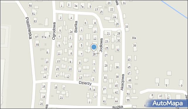 Dobrodzień, Jodłowa, 16, mapa Dobrodzień