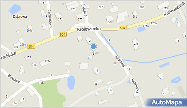 Elbląg, Jodłowa, 4, mapa Elbląga