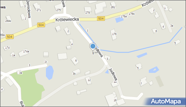 Elbląg, Jodłowa, 8, mapa Elbląga