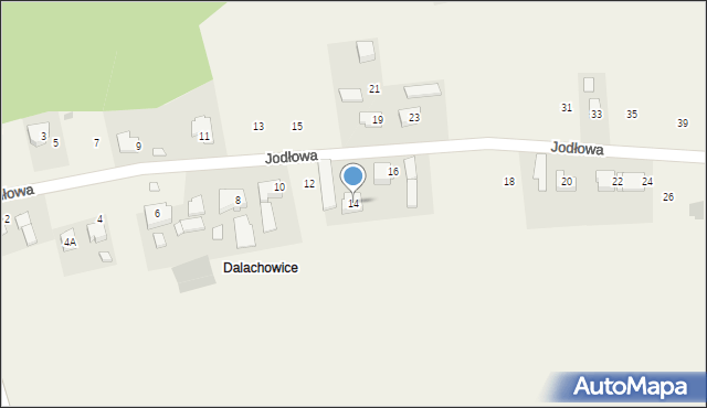 Głębowice, Jodłowa, 14, mapa Głębowice