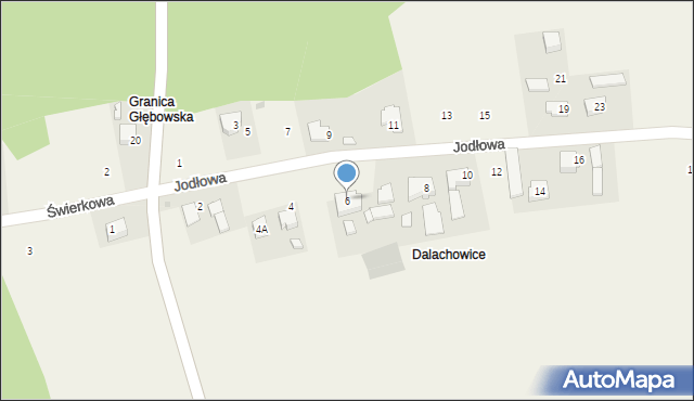 Głębowice, Jodłowa, 6, mapa Głębowice