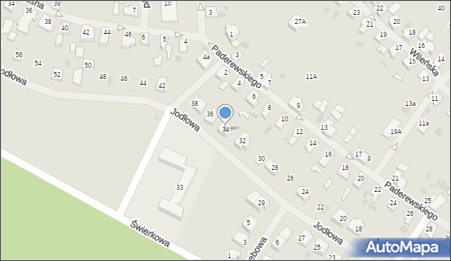 Goleniów, Jodłowa, 34, mapa Goleniów