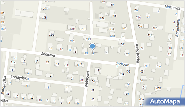Grabówka, Jodłowa, 6, mapa Grabówka