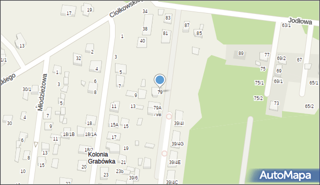 Grabówka, Jodłowa, 79, mapa Grabówka