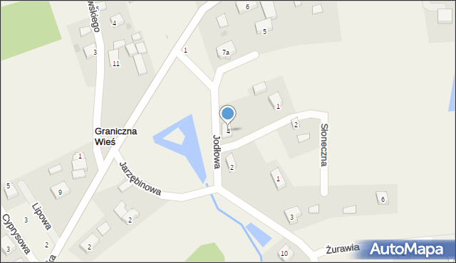 Graniczna Wieś, Jodłowa, 4, mapa Graniczna Wieś