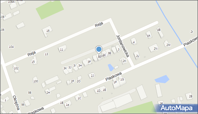 Grodzisk Mazowiecki, Jordanowicka, 3D, mapa Grodzisk Mazowiecki