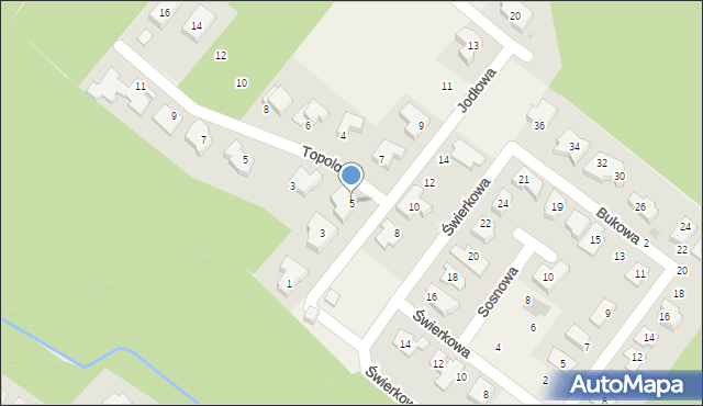 Jabłonna, Jodłowa, 5, mapa Jabłonna