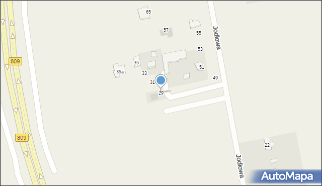 Jakubowice Konińskie, Jodłowa, 29, mapa Jakubowice Konińskie