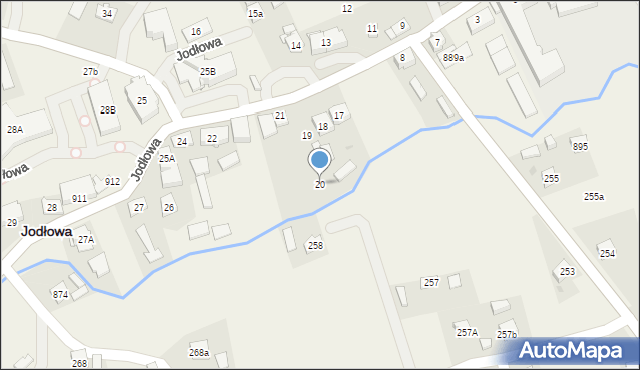 Jodłowa, Jodłowa, 20, mapa Jodłowa