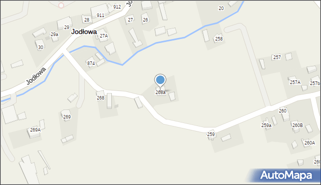 Jodłowa, Jodłowa, 268a, mapa Jodłowa