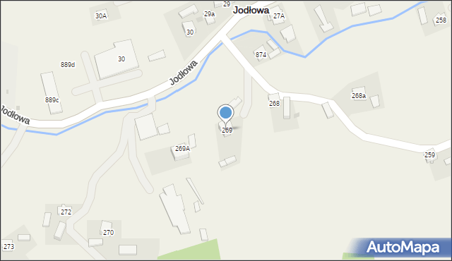 Jodłowa, Jodłowa, 269, mapa Jodłowa