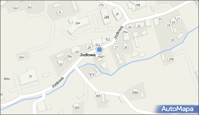 Jodłowa, Jodłowa, 27A, mapa Jodłowa