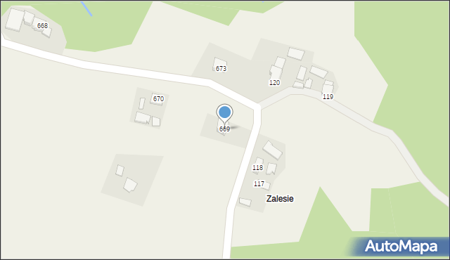 Jodłowa, Jodłowa, 669, mapa Jodłowa