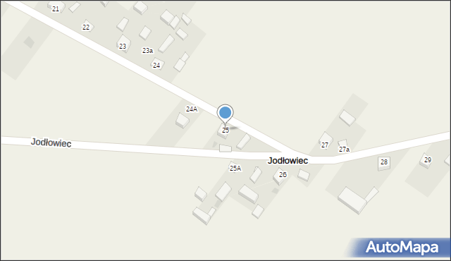 Jodłowiec, Jodłowiec, 25, mapa Jodłowiec