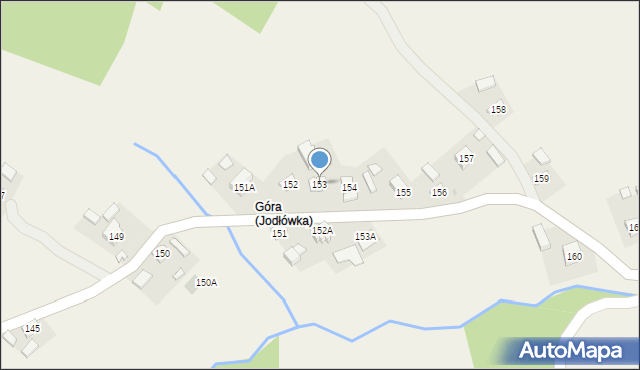 Jodłówka, Jodłówka, 153, mapa Jodłówka