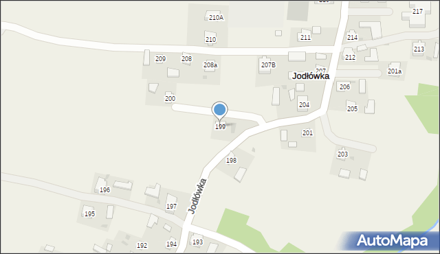 Jodłówka, Jodłówka, 199, mapa Jodłówka