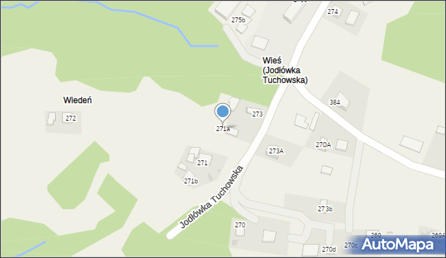 Jodłówka Tuchowska, Jodłówka Tuchowska, 271a, mapa Jodłówka Tuchowska