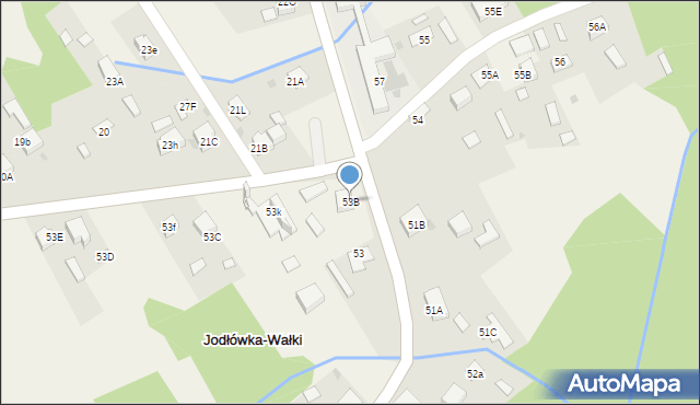 Jodłówka-Wałki, Jodłówka-Wałki, 53B, mapa Jodłówka-Wałki