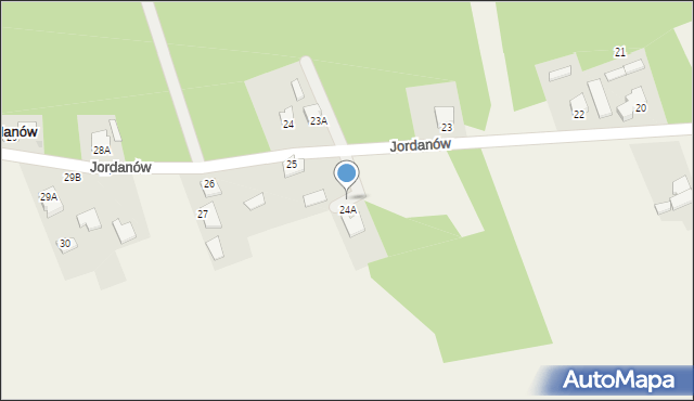 Jordanów, Jordanów, 24A, mapa Jordanów