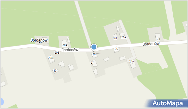 Jordanów, Jordanów, 26, mapa Jordanów