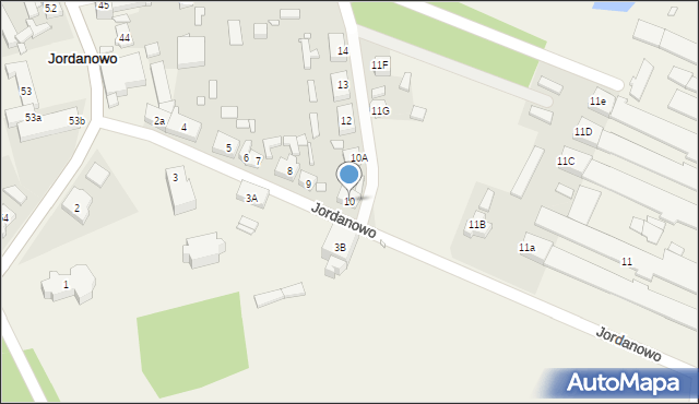 Jordanowo, Jordanowo, 10, mapa Jordanowo
