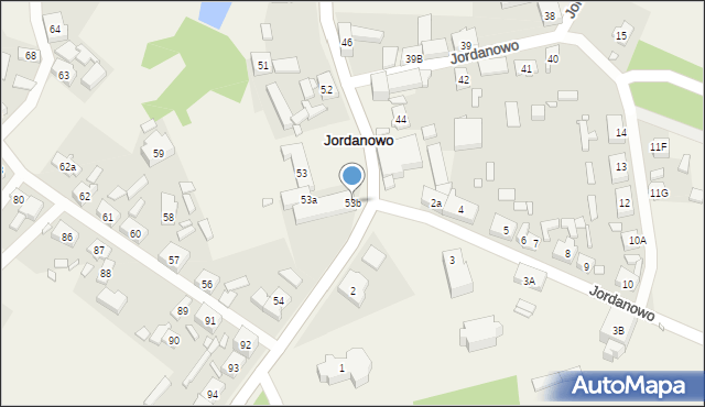 Jordanowo, Jordanowo, 53b, mapa Jordanowo