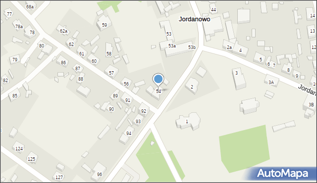 Jordanowo, Jordanowo, 54, mapa Jordanowo