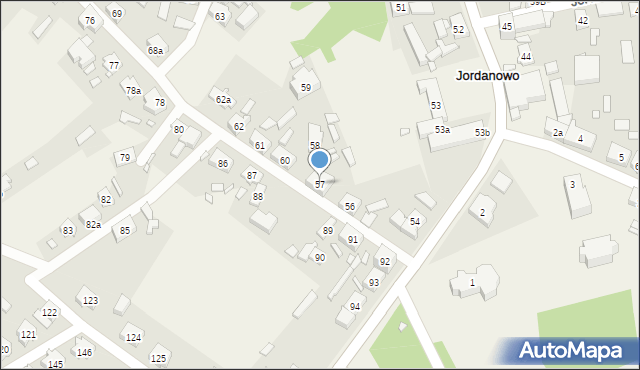 Jordanowo, Jordanowo, 57, mapa Jordanowo