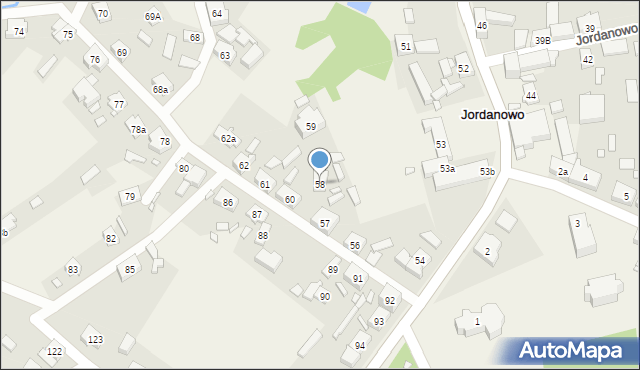 Jordanowo, Jordanowo, 58, mapa Jordanowo