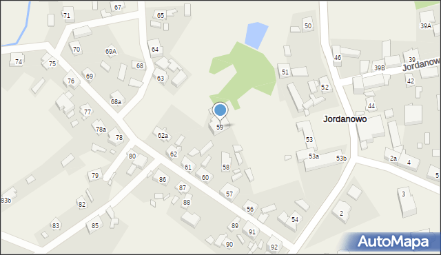 Jordanowo, Jordanowo, 59, mapa Jordanowo