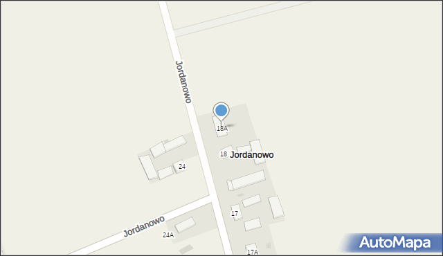 Jordanowo, Jordanowo, 18A, mapa Jordanowo