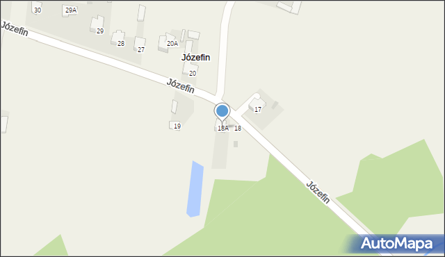 Józefin, Józefin, 18A, mapa Józefin