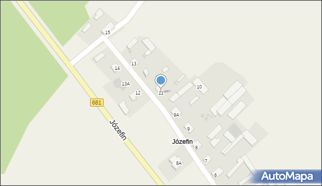 Józefin, Józefin, 11, mapa Józefin