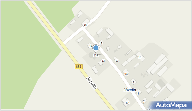 Józefin, Józefin, 13A, mapa Józefin