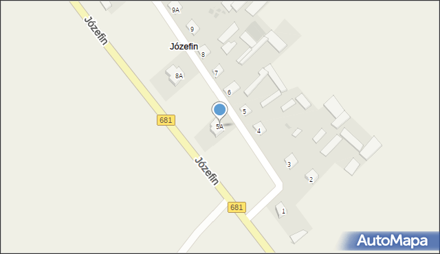 Józefin, Józefin, 5A, mapa Józefin