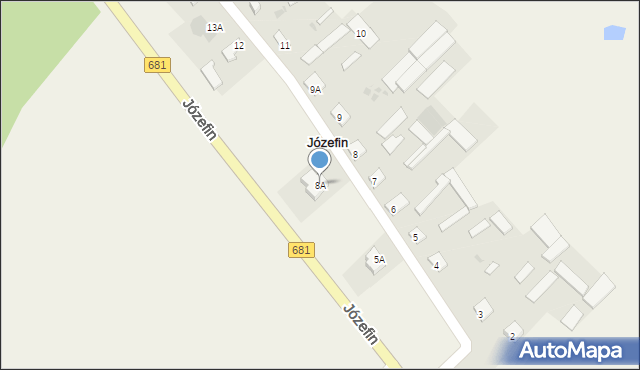 Józefin, Józefin, 8A, mapa Józefin