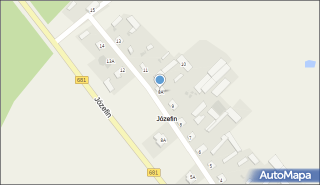 Józefin, Józefin, 9A, mapa Józefin