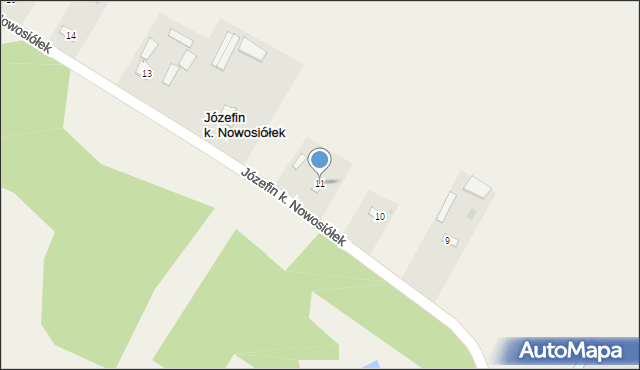 Józefin k. Nowosiółek, Józefin k. Nowosiółek, 11, mapa Józefin k. Nowosiółek