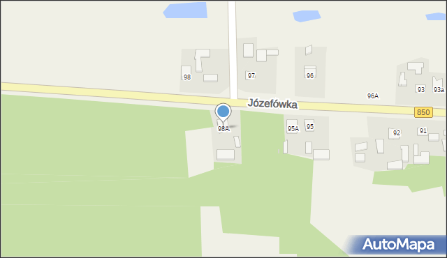 Józefówka, Józefówka, 98A, mapa Józefówka