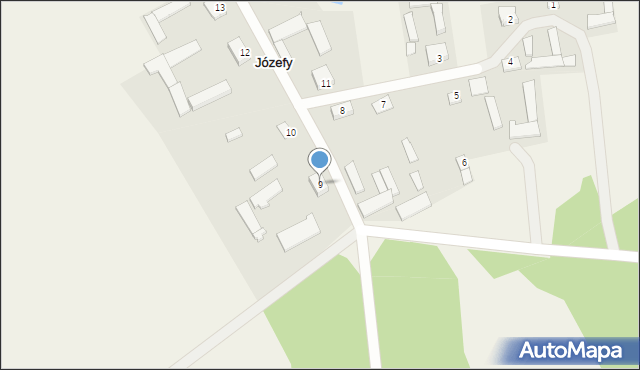 Józefy, Józefy, 9, mapa Józefy