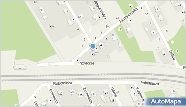 Justynów, Jordanowska, 1A, mapa Justynów