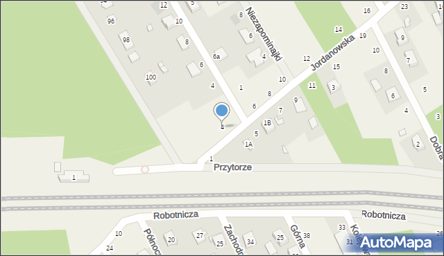 Justynów, Jordanowska, 4, mapa Justynów