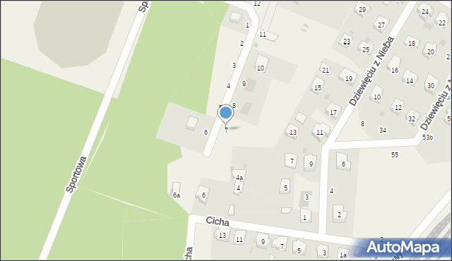 Kaliska, Jodłowa, 7, mapa Kaliska