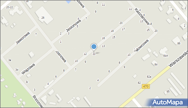 Kalisz, Jodłowa, 11, mapa Kalisza