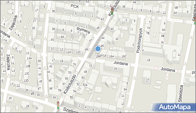 Katowice, Jordana Henryka, 14A, mapa Katowic