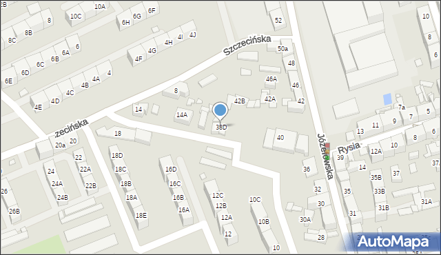 Katowice, Józefowska, 38D, mapa Katowic