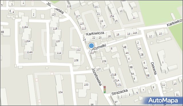 Katowice, Józefowska, 111, mapa Katowic