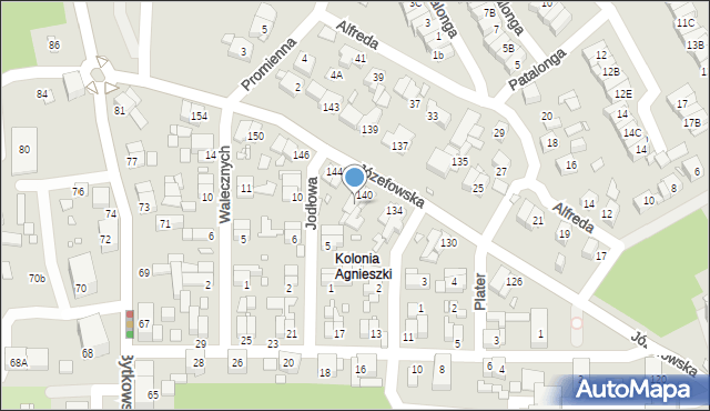 Katowice, Józefowska, 140/2, mapa Katowic
