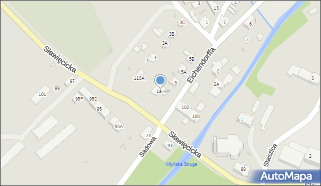 Kędzierzyn-Koźle, Józefa von Eichendorffa, 1b, mapa Kędzierzyna-Koźle