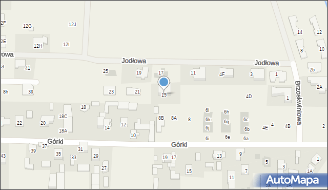 Koczargi Stare, Jodłowa, 15, mapa Koczargi Stare